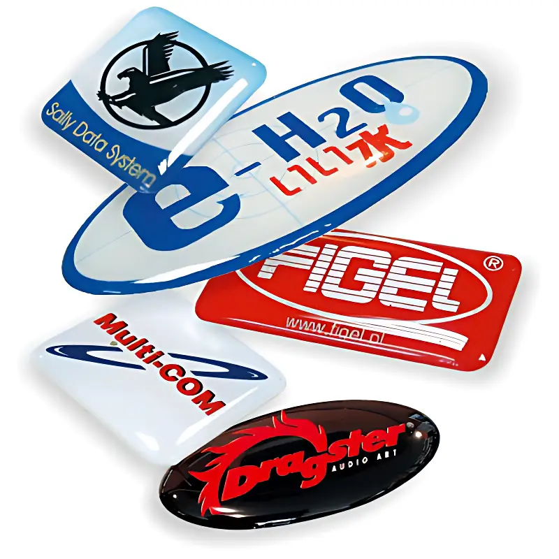 Convex polyurethane stickers - they do not yellow and always remain soft, unlike epoxy stickers.