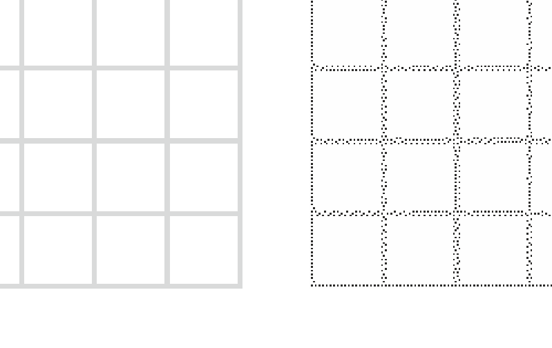 Powiększenie: Druk w Pantone (lity) vs druk w CMYK (raster)